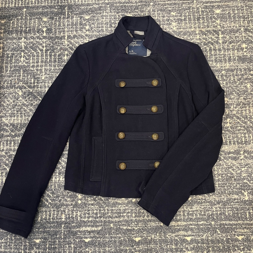 American Eagle Outfitters Dark Blue Navy Pea Coat Jacket Girls Size Large